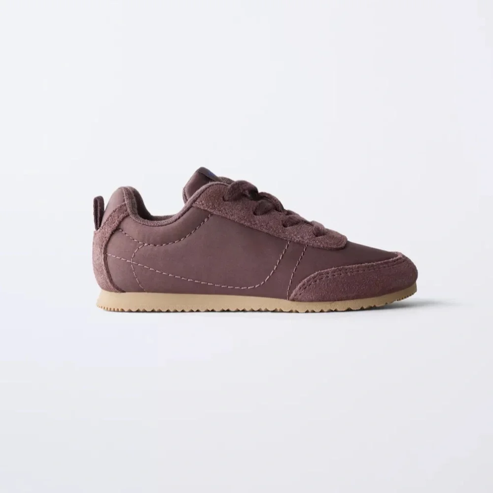 Zara COLBO Kids Sneakers in Burgundy Chocolate Brown - Picture 5 of 7